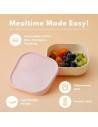 UP-mw_MWSB3CTV,Set 3 boluri pentru hrana bebelusi Miniware Snack Bowl, 100% din materiale naturale biodegradabile, Cotton Candy+