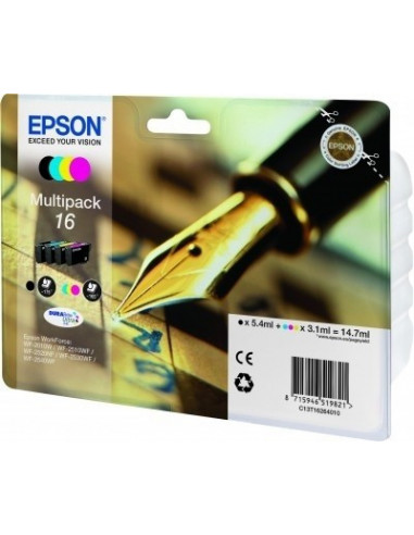 Set cartuse cerneala Epson B+C+M+Y 16 T162640,C13T16264010