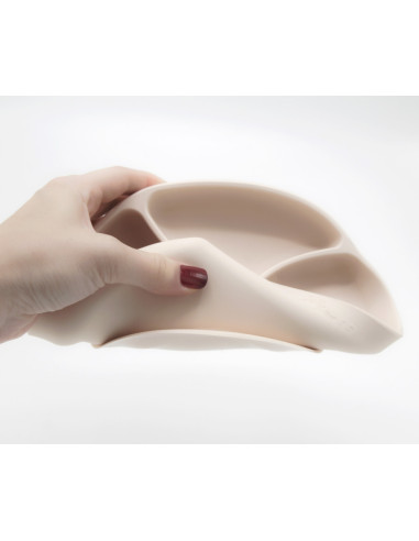 UP-bj_7152,Farfurie din silicon cu 3 compartimente pentru auto-diversificare BabyJem culori diverse UP-bj_7152,Farfurie din silicon cu 3 compartimente pentru auto-diversificare BabyJem culori diverse