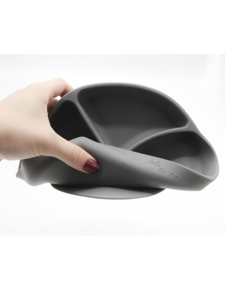UP-bj_7152,Farfurie din silicon cu 3 compartimente pentru auto-diversificare BabyJem culori diverse UP-bj_7152,Farfurie din silicon cu 3 compartimente pentru auto-diversificare BabyJem culori diverse