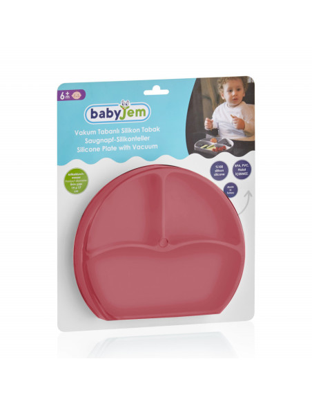 UP-bj_7152,Farfurie din silicon cu 3 compartimente pentru auto-diversificare BabyJem culori diverse UP-bj_7152,Farfurie din silicon cu 3 compartimente pentru auto-diversificare BabyJem culori diverse