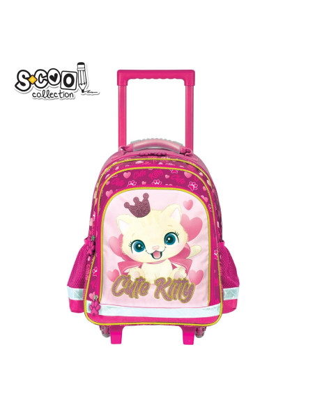 SC2287,Ghiozdan trolley CUTE KITTY, 38x29x14 cm - S-COOL