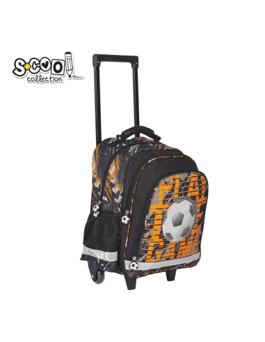 SC2290,Ghiozdan trolley FOOTBAL, 38x29x14 cm - S-COOL