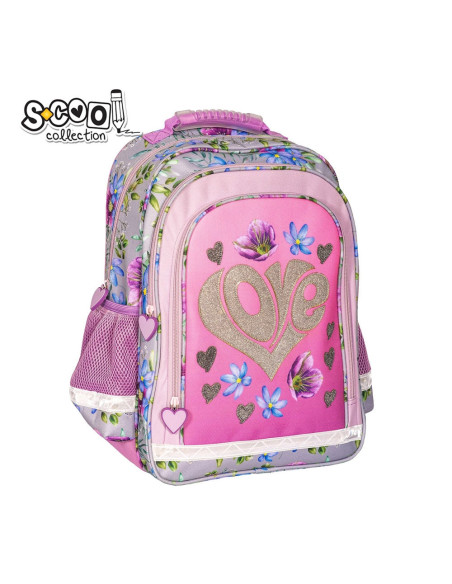 SC2121,Ghiozdan ergonomic LOVE, 40.5x29x13.5 cm - S-COOL