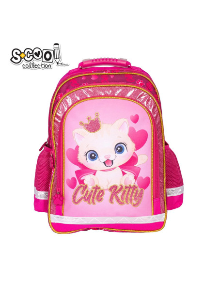 SC2123,Ghiozdan ergonomic CUTE KITTY, 40.5x29x13.5 cm - S-COOL