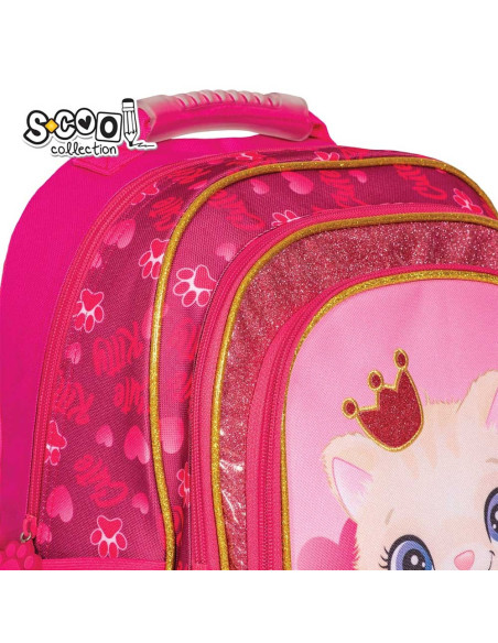 SC2123,Ghiozdan ergonomic CUTE KITTY, 40.5x29x13.5 cm - S-COOL