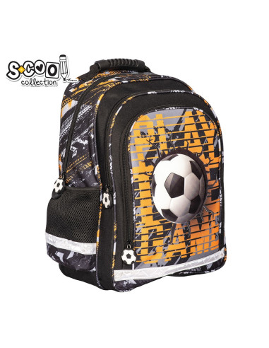 SC2127,Ghiozdan ergonomic FOOTBALL, 40.5x29x13.5 cm - S-COOL