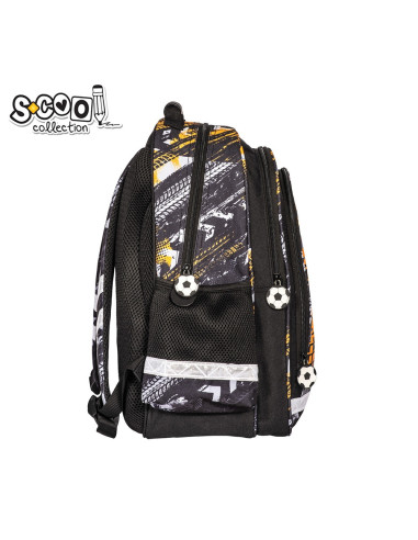 SC2127,Ghiozdan ergonomic FOOTBALL, 40.5x29x13.5 cm - S-COOL