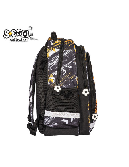 SC2127,Ghiozdan ergonomic FOOTBALL, 40.5x29x13.5 cm - S-COOL
