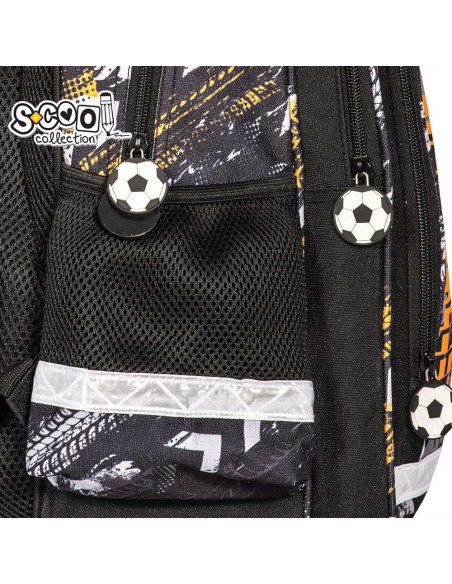 SC2127,Ghiozdan ergonomic FOOTBALL, 40.5x29x13.5 cm - S-COOL