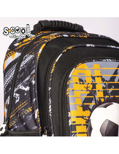 SC2127,Ghiozdan ergonomic FOOTBALL, 40.5x29x13.5 cm - S-COOL
