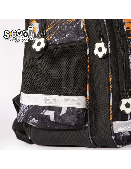 SC2127,Ghiozdan ergonomic FOOTBALL, 40.5x29x13.5 cm - S-COOL