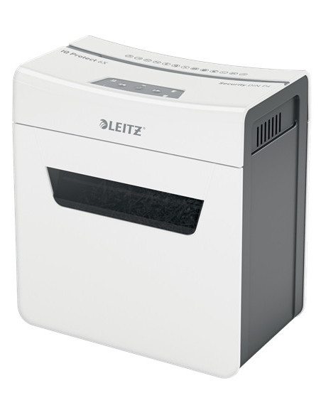 80900000,Distrugator manual documente Leitz IQ Protect 6X, 6 coli, P4, cross-cut (tip confeti), cos 10 litri, alb, Leitz "880900