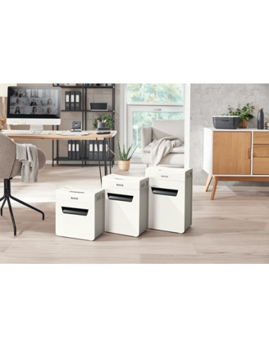 80900000,Distrugator manual documente Leitz IQ Protect 6X, 6 coli, P4, cross-cut (tip confeti), cos 10 litri, alb, Leitz "880900