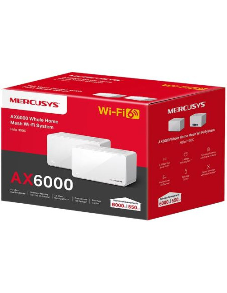HALO H90X(2-PACK),Router wireless TP-Link Mercusys Halo H90X, 3x LAN, 2 bucati