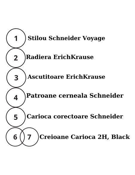 EAN-015609,Set stilou Schneider Voyage vernil, patroane, pic, creioane Carioca, radiera, ascutitoare Erichkrause
