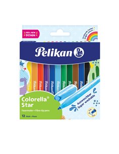 822305,Carioci Pelikan Colorella Star C302 12 culori/blister