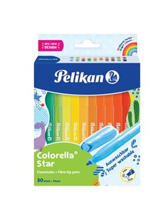 822336,Carioci Pelikan Colorella Star C302 30 culori/blister
