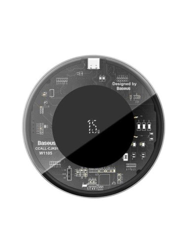 WXJK-BA02,Incarcator wireless Baseus Simple Qi 15W, compatibilitate smartphones, cablu Type-C la USB 1m inclus, transparent "WXJ