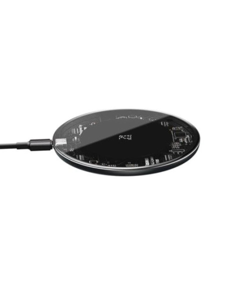 WXJK-BA02,Incarcator wireless Baseus Simple Qi 15W, compatibilitate smartphones, cablu Type-C la USB 1m inclus, transparent "WXJ