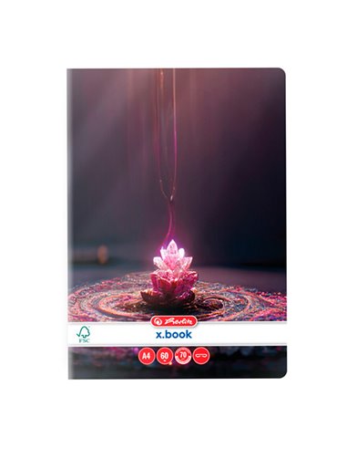 9490350,Caiet A4 Herlitz, 60 file, velin, motiv Zen, 1 buc.