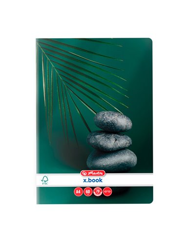 9490350,Caiet A4 Herlitz, 60 file, velin, motiv Zen, 1 buc.