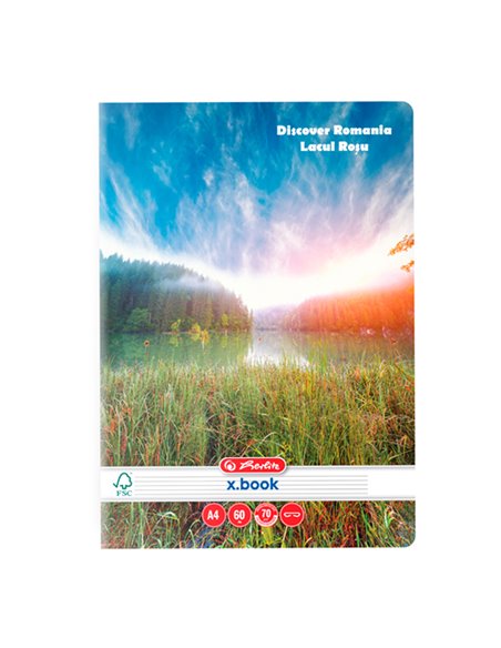 9487870,Caiet Herlitz, A4, 60 file 70g/mp, Dictando, motiv Discover Romania, 1 buc.