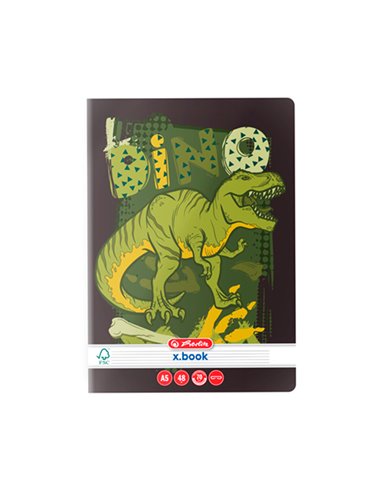 9487520,Caiet A5 Herlitz 48 file, Dictando, Motiv dino mania, 1 buc.