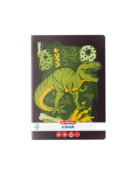9487520,Caiet A5 Herlitz 48 file, Dictando, Motiv dino mania, 1 buc.