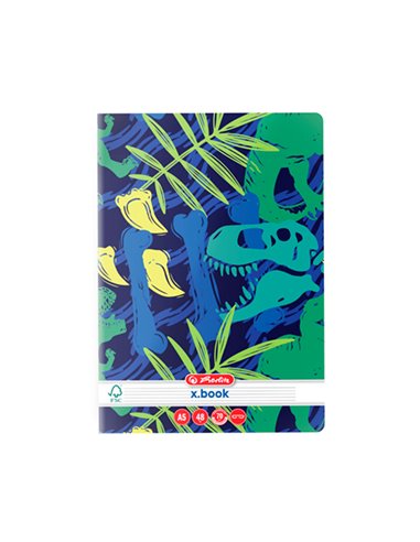 9487520,Caiet A5 Herlitz 48 file, Dictando, Motiv dino mania, 1 buc.
