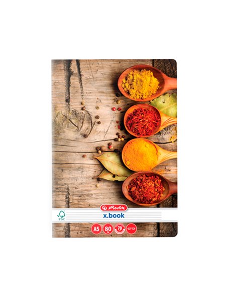 9480810,Caiet Herlitz A5 80 file dictando, Motiv Spices, 1buc.