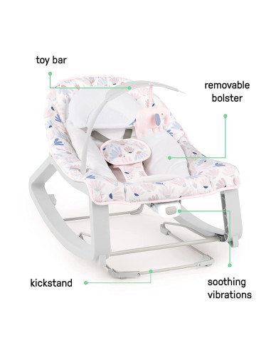 BB-12909,Ingenuity - Leagan si Balansoar Pink Cozy 3 in 1 Pink