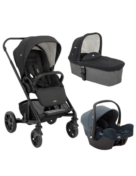 BB-S1201ICSHA000DIA,Joie - Carucior pentru copii multifunctional 3 in 1 Chrome Shale /i-Snug Lagoon (Carucior Chrome Shale+ Land
