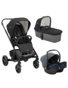 BB-S1201ICSHA000DIA,Joie - Carucior pentru copii multifunctional 3 in 1 Chrome Shale /i-Snug Lagoon (Carucior Chrome Shale+ Land