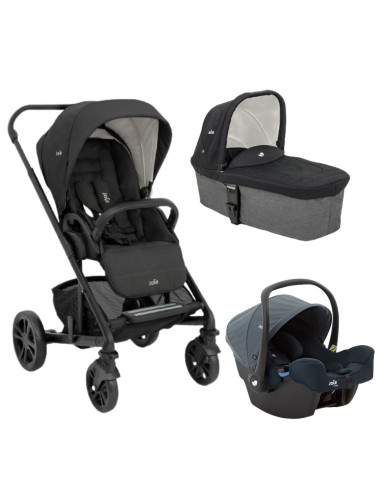 BB-S1201ICSHA000DIA,Joie - Carucior pentru copii multifunctional 3 in 1 Chrome Shale /i-Snug Lagoon (Carucior Chrome Shale+ Land