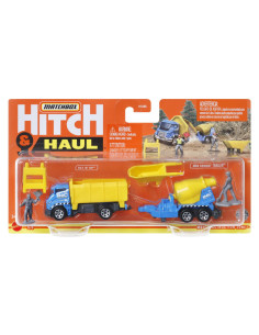 MTH1235_HFH84,Matchbox Hitch&haul Set 2 Vehicule Mbx Construction Zone Tilt N Tip Mbx Cement Trailer Scara 1:64