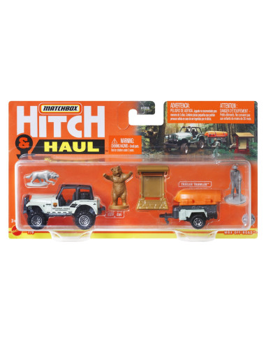 MTH1235_HFH86,Matchbox Hitch&haul Set 2 Vehicule Mbx Off Road 1988 Jeep 4x4 Trailer Trawler Scara 1:64