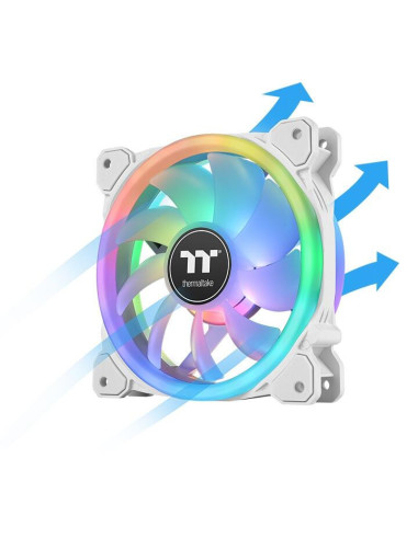 CL-F145-PL12SW-A,Set 3 ventilatoare Thermaltake Swafan 12 120mm albe iluminare aRGB