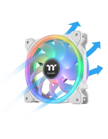 CL-F145-PL12SW-A,Set 3 ventilatoare Thermaltake Swafan 12 120mm albe iluminare aRGB