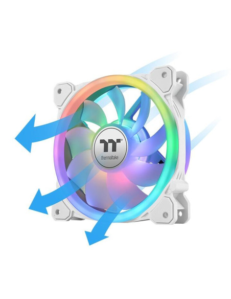 CL-F145-PL12SW-A,Set 3 ventilatoare Thermaltake Swafan 12 120mm albe iluminare aRGB