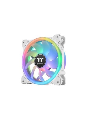 CL-F145-PL12SW-A,Set 3 ventilatoare Thermaltake Swafan 12 120mm albe iluminare aRGB