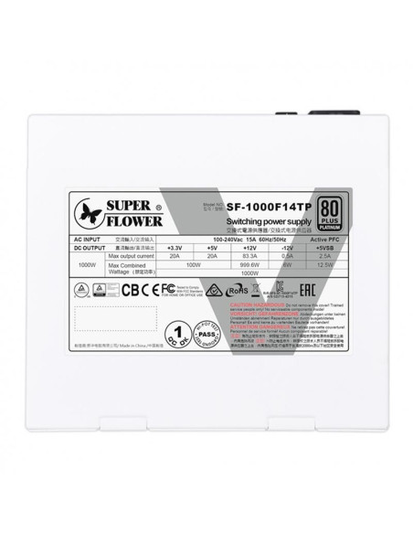 SF-1000F14TP(WH),Sursa full modulara Super Flower Leadex V Platinum PRO 1000W alba