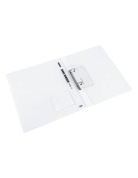 DLE5381,Caiet mecanic a4 2 inele 15mm/20mm cop. flex. alb translucid deli
