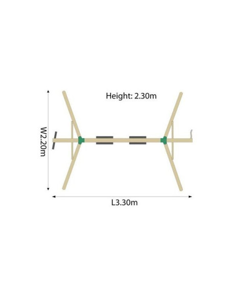 PLUM27012,Complex de leagane cu cataratoare Gibbon, pentru 4 copii, din lemn tratat, PLUM 27012