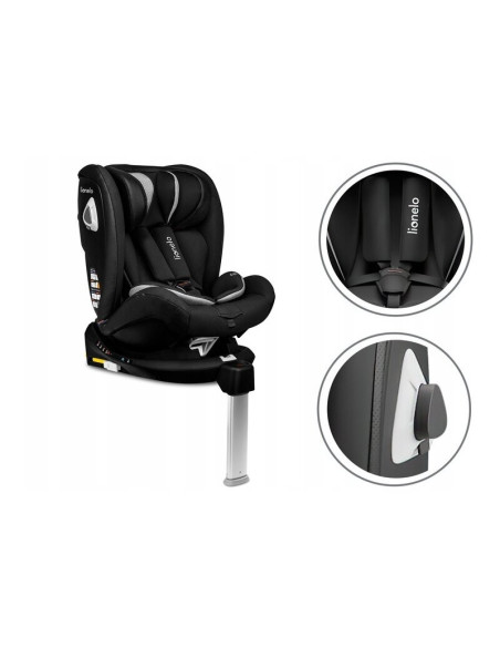 BN-LO-BRAAM_CARBON,Lionelo - Scaun auto Braam Carbon Pozitie de somn, Protectie laterala, Rotire 360 grade, 0-36 Kg, cu Isofix, 