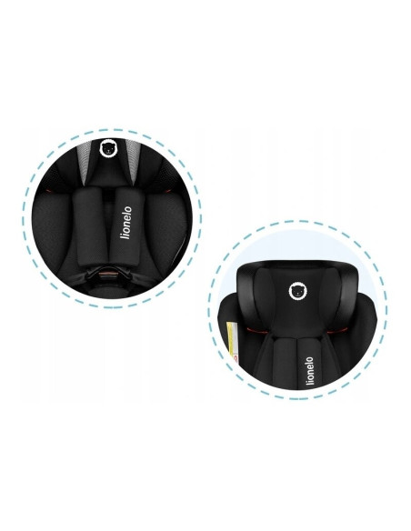 BN-LO-BRAAM_CARBON,Lionelo - Scaun auto Braam Carbon Pozitie de somn, Protectie laterala, Rotire 360 grade, 0-36 Kg, cu Isofix, 