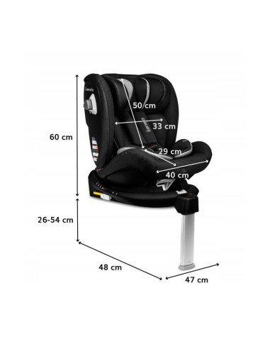 BN-LO-BRAAM_CARBON,Lionelo - Scaun auto Braam Carbon Pozitie de somn, Protectie laterala, Rotire 360 grade, 0-36 Kg, cu Isofix, 