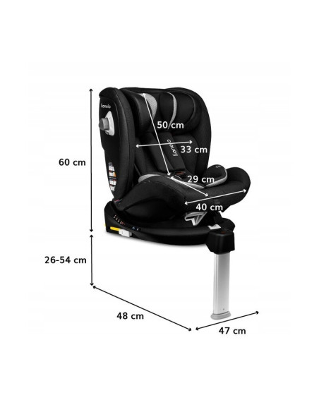 BN-LO-BRAAM_CARBON,Lionelo - Scaun auto Braam Carbon Pozitie de somn, Protectie laterala, Rotire 360 grade, 0-36 Kg, cu Isofix, 