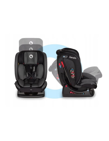BN-LO-AART_GREY_STONE,Lionelo - Scaun auto Aart RWF, 0-36 Kg, 4 Pozitii Inclinare Spatar, 13 Pozitii Reglare Tetiera, Conform cu