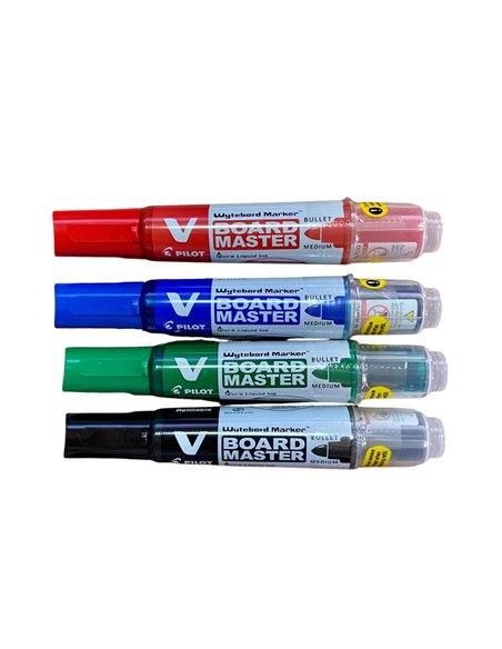 VB4+B,Set 4 Markere WHITEBOARD Pilot Vboard master vf rotund + Burete